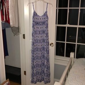 Purple print maxi dress